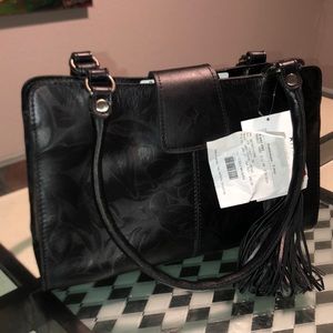 Patricia Nash Laser Floral Rienzo Satchel Black